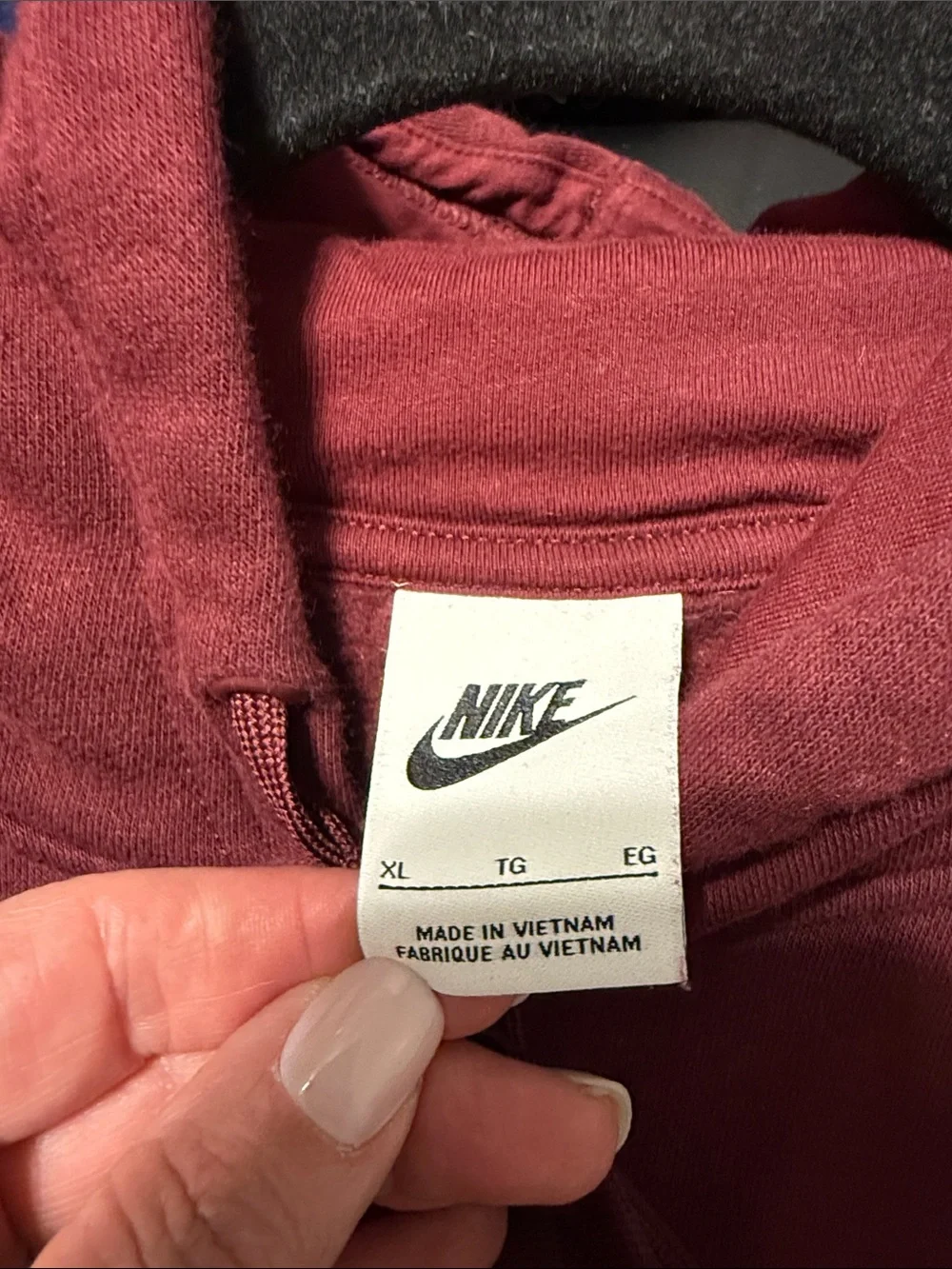 Nike Maroon Hoodie with Orange Virginia Tech Logo XL